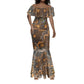 Serket Egyptian Mermaid Dress Jeweled Scorpion and Cobweb Motif in Mystical Egyptian