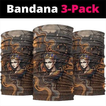 Serket Egyptian Neck Gaiter Jeweled Scorpion and Cobweb Motif in Mystical Egyptian