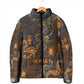 Serket Egyptian Padded Jacket Jeweled Scorpion and Cobweb Motif in Mystical Egyptian