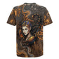 Serket Egyptian Rugby Jersey Jeweled Scorpion and Cobweb Motif in Mystical Egyptian