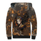 Serket Egyptian Sherpa Hoodie Jeweled Scorpion and Cobweb Motif in Mystical Egyptian