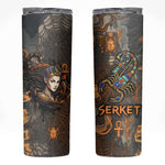 Serket Egyptian Skinny Tumbler Jeweled Scorpion and Cobweb Motif in Mystical Egyptian