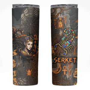 Serket Egyptian Skinny Tumbler Jeweled Scorpion and Cobweb Motif in Mystical Egyptian