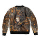 Serket Egyptian Sleeve Zip Bomber Jacket Jeweled Scorpion and Cobweb Motif in Mystical Egyptian