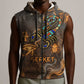 Serket Egyptian Sleeveless Zip Hoodie Jeweled Scorpion and Cobweb Motif in Mystical Egyptian