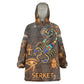Serket Egyptian Wearable Blanket Hoodie Jeweled Scorpion and Cobweb Motif in Mystical Egyptian