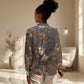 Serket Egyptian Women Casual Shirt Jeweled Scorpion and Cobweb Motif in Mystical Egyptian