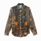 Serket Egyptian Women Casual Shirt Jeweled Scorpion and Cobweb Motif in Mystical Egyptian
