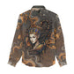 Serket Egyptian Women Casual Shirt Jeweled Scorpion and Cobweb Motif in Mystical Egyptian