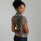Serket Egyptian Women Polo Shirt Jeweled Scorpion and Cobweb Motif in Mystical Egyptian