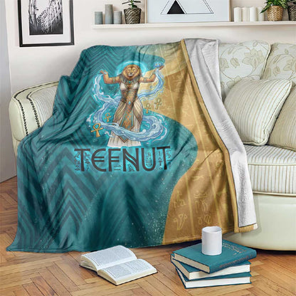 Tefnut Ancient Egyptian Blanket with Water Drop and Lion Symbol