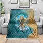 Tefnut Ancient Egyptian Blanket with Water Drop and Lion Symbol