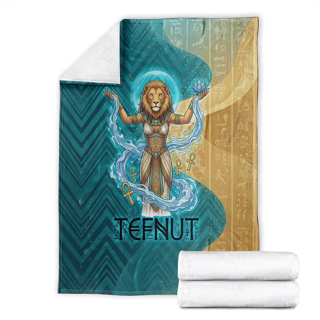 Tefnut Ancient Egyptian Blanket with Water Drop and Lion Symbol
