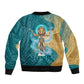 Tefnut Ancient Egyptian Bomber Jacket with Water Drop and Lion Symbol