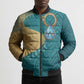 Tefnut Ancient Egyptian Bomber Puffer Jacket with Water Drop and Lion Symbol