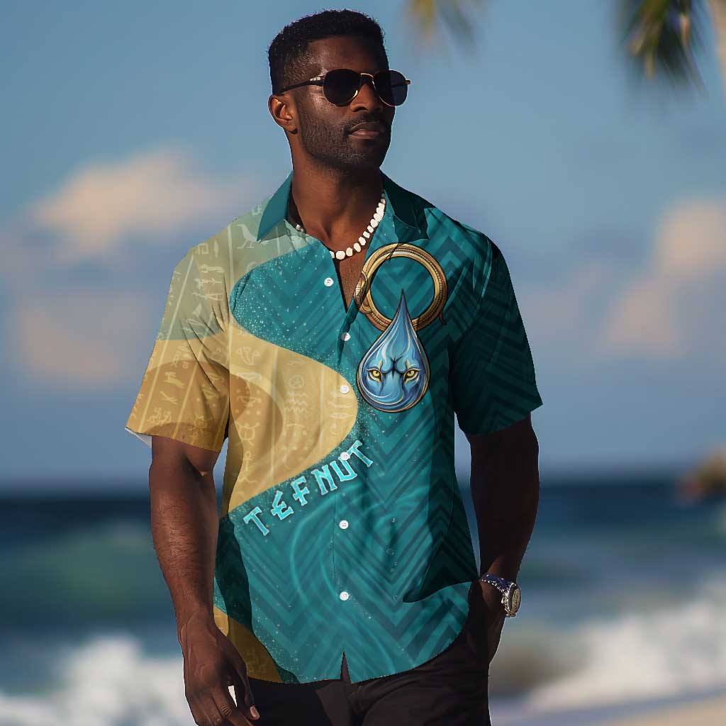 Tefnut Ancient Egyptian Hawaiian Shirt with Water Drop and Lion Symbol