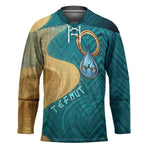 Tefnut Ancient Egyptian Hockey Jersey with Water Drop and Lion Symbol