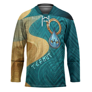 Tefnut Ancient Egyptian Hockey Jersey with Water Drop and Lion Symbol
