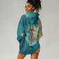 Tefnut Ancient Egyptian Hoodie Dress with Water Drop and Lion Symbol