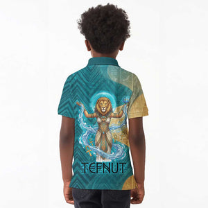 Tefnut Ancient Egyptian Kid Polo Shirt with Water Drop and Lion Symbol