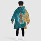 Tefnut Ancient Egyptian Kid Wearable Blanket Hoodie with Water Drop and Lion Symbol