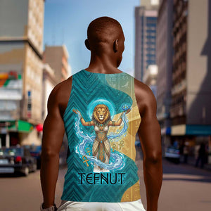 Tefnut Ancient Egyptian Men Tank Top with Water Drop and Lion Symbol