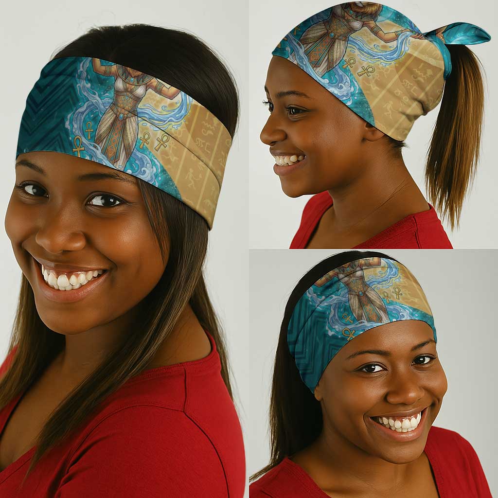 Tefnut Ancient Egyptian Neck Gaiter with Water Drop and Lion Symbol