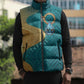 Tefnut Ancient Egyptian Sleeveless Puffer Jacket with Water Drop and Lion Symbol