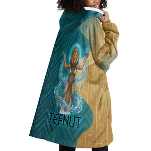 Tefnut Ancient Egyptian Wearable Blanket Hoodie with Water Drop and Lion Symbol