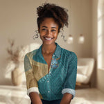Tefnut Ancient Egyptian Women Casual Shirt with Water Drop and Lion Symbol