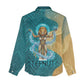 Tefnut Ancient Egyptian Women Casual Shirt with Water Drop and Lion Symbol