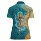Tefnut Ancient Egyptian Women Polo Shirt with Water Drop and Lion Symbol