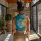 Tefnut Ancient Egyptian Women Sleeveless Polo Shirt with Water Drop and Lion Symbol