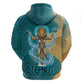 Tefnut Ancient Egyptian Zip Hoodie with Water Drop and Lion Symbol