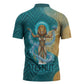 Tefnut Ancient Egyptian Zipper Polo Shirt with Water Drop and Lion Symbol