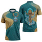 Tefnut Ancient Egyptian Zipper Polo Shirt with Water Drop and Lion Symbol