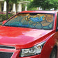 Egyptian Tefnut Fiery Eye Auto Sun Shade with Roaring Lion in Desert and Water Element