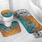 Egyptian Tefnut Fiery Eye Bathroom Set with Roaring Lion in Desert and Water Element