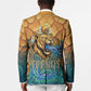 Egyptian Tefnut Fiery Eye Blazer with Roaring Lion in Desert and Water Element