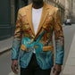 Egyptian Tefnut Fiery Eye Blazer with Roaring Lion in Desert and Water Element