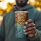 Egyptian Tefnut Fiery Eye 4 in 1 Can Cooler Tumbler with Roaring Lion in Desert and Water Element