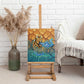 Egyptian Tefnut Fiery Eye Canvas Wall Art with Roaring Lion in Desert and Water Element