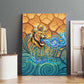 Egyptian Tefnut Fiery Eye Canvas Wall Art with Roaring Lion in Desert and Water Element