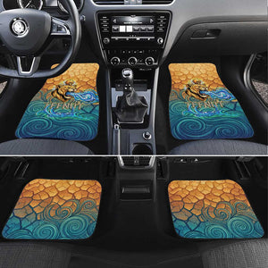Egyptian Tefnut Fiery Eye Car Mats with Roaring Lion in Desert and Water Element
