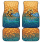 Egyptian Tefnut Fiery Eye Car Mats with Roaring Lion in Desert and Water Element