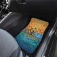 Egyptian Tefnut Fiery Eye Car Mats with Roaring Lion in Desert and Water Element