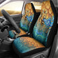 Egyptian Tefnut Fiery Eye Car Seat Cover with Roaring Lion in Desert and Water Element