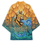 Egyptian Tefnut Fiery Eye Kimono with Roaring Lion in Desert and Water Element
