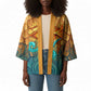 Egyptian Tefnut Fiery Eye Kimono with Roaring Lion in Desert and Water Element