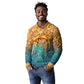Egyptian Tefnut Fiery Eye Long Sleeve Polo Shirt with Roaring Lion in Desert and Water Element